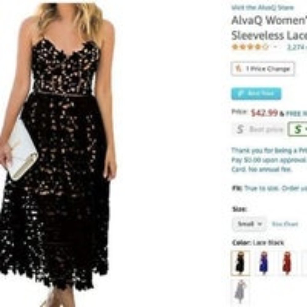 Never worn Black Sleeveless Lace Dress